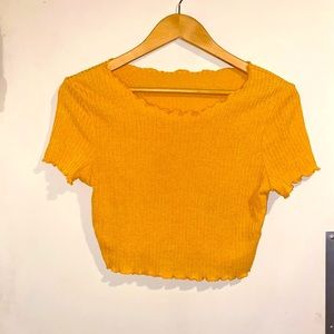 Mustard crop top